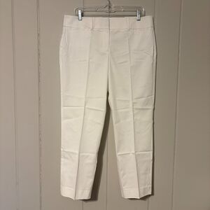 Ann Taylor Crop Pants Signature Length White Preppy Casual Office Size 10 NWT